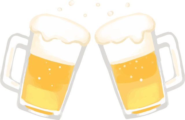 今日はビールで乾杯!