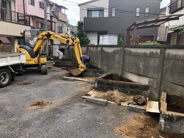 外構工事始まりました♪